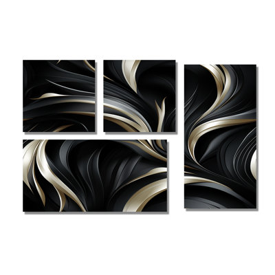 Hockett - Art mural sur toile grand glam 4 pièces