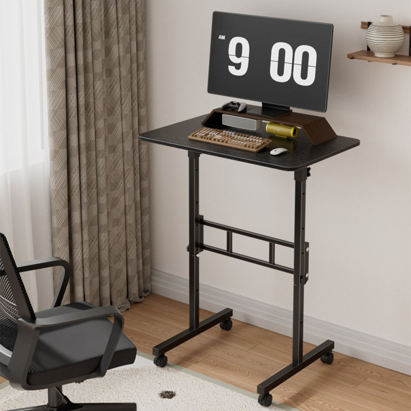 Adjustable Metal Base Computer Desk, Black
