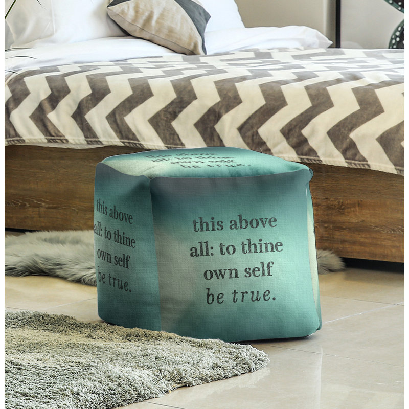 Upholstered Ottoman, Teal Glow