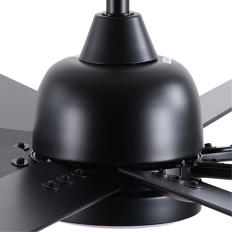 62 po Ventilateurs de plafond noirs d'intérieur modernes avec éclairage DEL intégré et télécommande