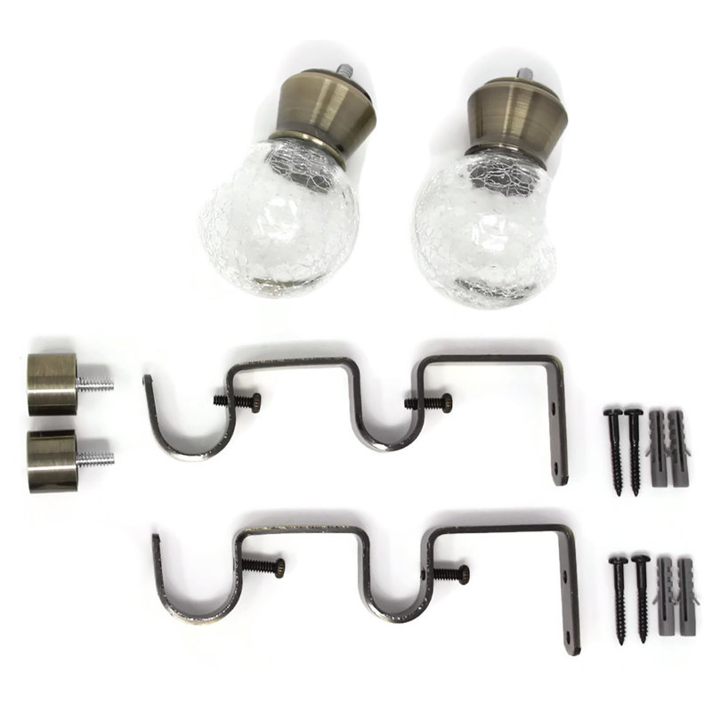 Tringle à rideaux double Cotner, Noir, H 1 po x l 120 po x P 1 po
