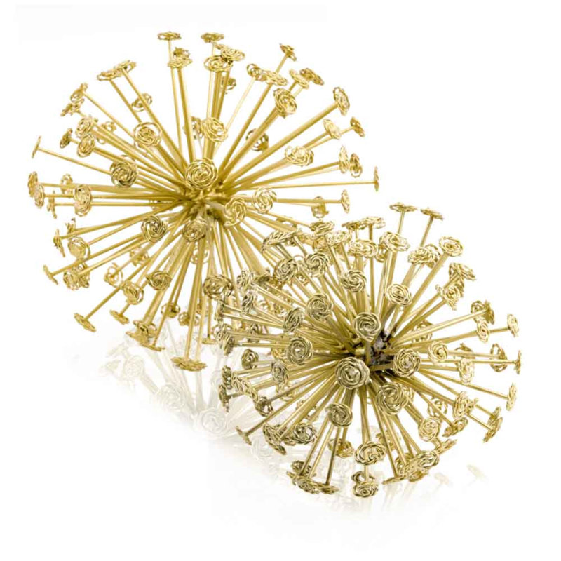 2 Piece Cieran Starburst Spheres, Gold, 6.5"  x 6.5 "
