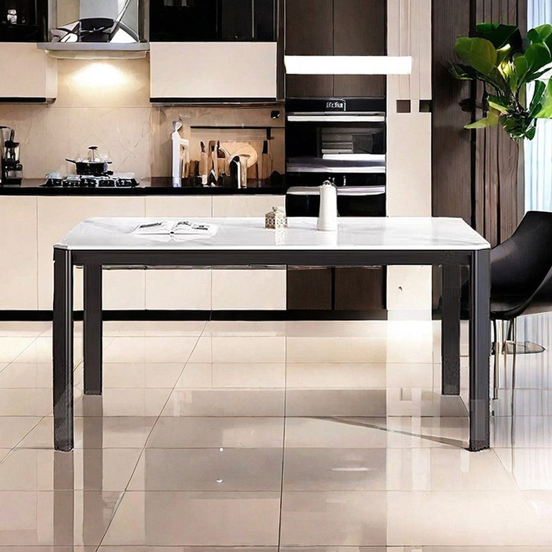 Italian style rectangular simple dining table, 29.53"H x 63"L x 31.5"W