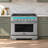 Cosmo 36 in. Vista Collection 5.4 cu. ft. Gas Range, 6 Burners, Convection Oven, LED Light Panel in Modern Stainless Steel