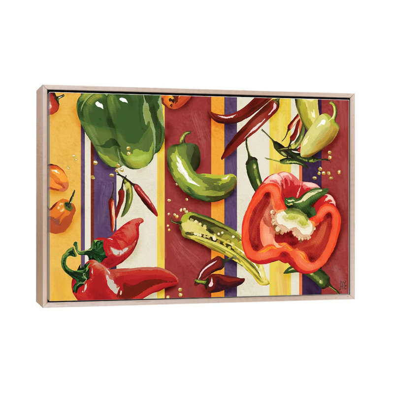 Sarape Peppers II - reproduction d'art murale - toile encadrée, H 40 po x l 60 po, Toile à cadre flottant sans passe-partout