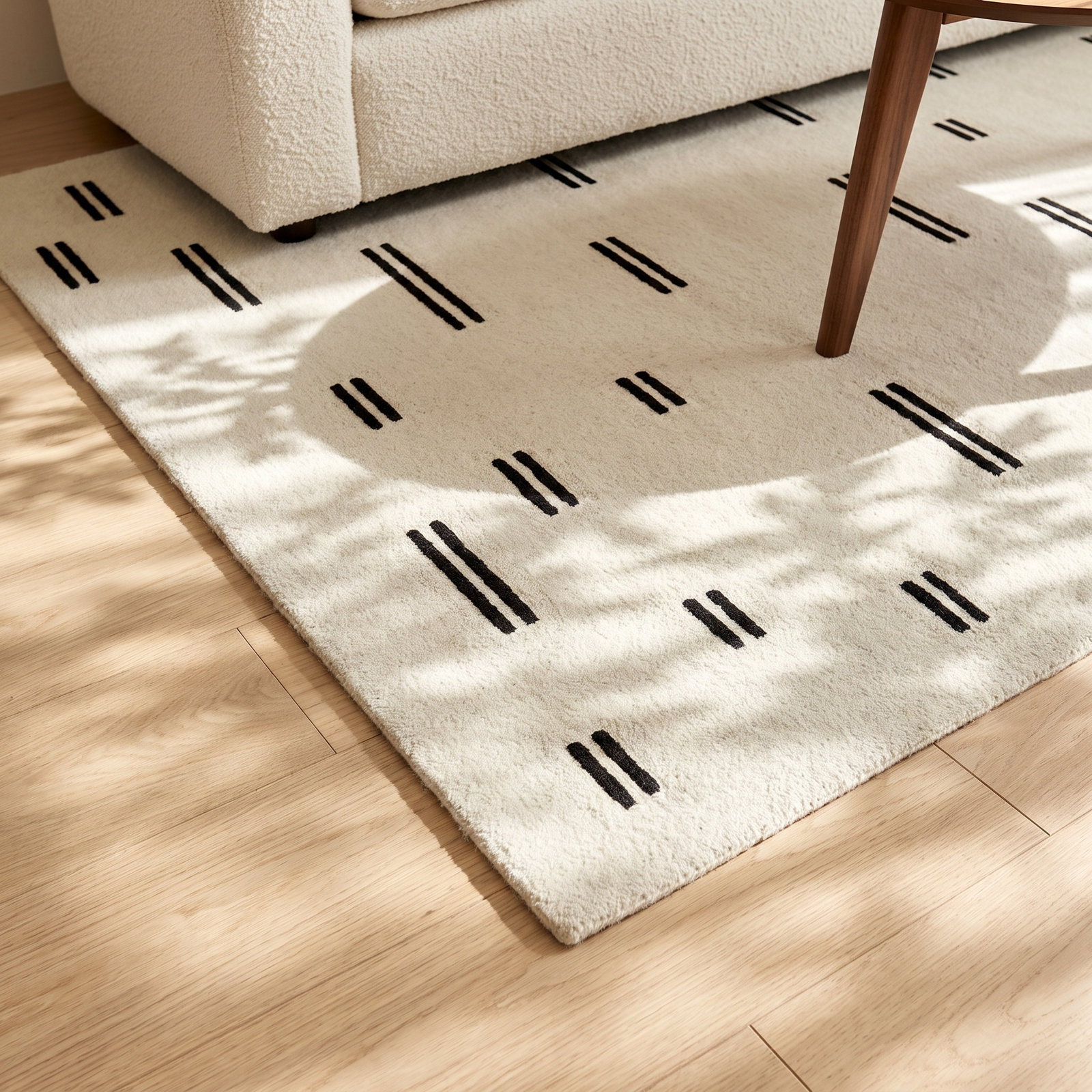 Jason Wu Hand-Tufted White Striped Rug, Rectangle 2' x 3'