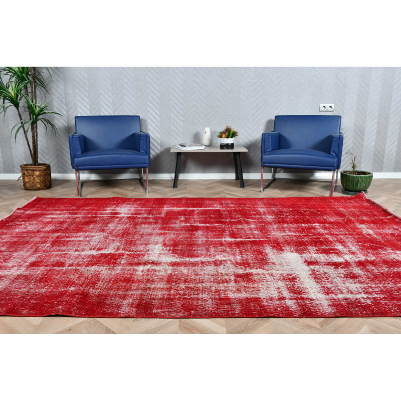 Grand tapis en laine de style turc avec un design rouge rétro pour la décoration de chambre à coucher et les décorations pour la maison