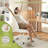 Armless Office Desk Chair With Wheels, Soft Lumbar Support Vanity Chair For Small Space,Bedroom, Height Adjustable-1386212336
