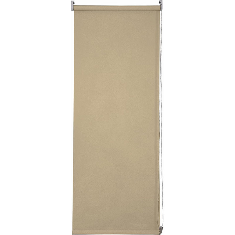 Thermal Blackout Roller Blind - Trimmable Cut to Size - Heavy Duty Metal Tube, 165 cm L x 120 cm W, Cappuccino