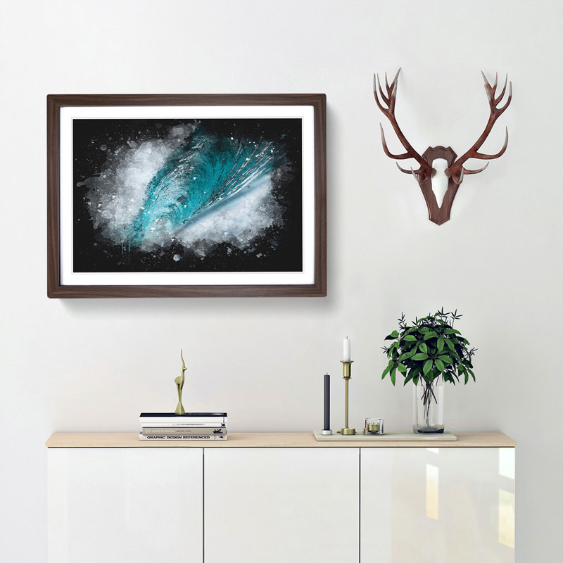 Curve of the Ocean Wave - Framed Print, Walnut Framed, 24cm H x 33cm W x 2cm D