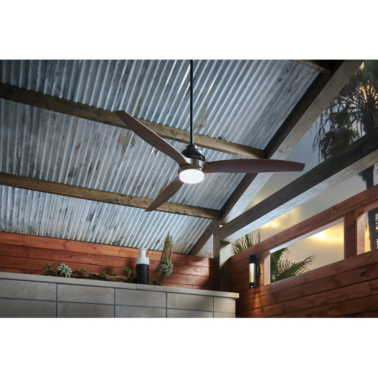 Artiste 72"  3 - Blade Outdoor LED Propeller Ceiling Fan with Wall Control and Light Kit Included