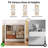 White Embossed Melamine Dresser 47 Inch With 4 Drawers 2 Doors