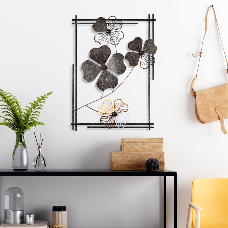 Handmade Decorative Metal Wall Accessory, 19.7 x 27.6 x 1.6 inches | 100% Metal, Unique Hand-Painted Design | Perfect for Home Decor, Living Room, or Office | Easy Wall Mounting with Back Piece | Distinctive Color Variations for a Personalized Touch