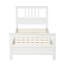 Lit plateforme simple en bois blanc - tête de lit 42 po, support à 10 lattes, pas de sommier requis avec tête de lit en pin scintillant et finition