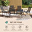 Outsunny 4 Pieces Garden Chairs Stackable with High Backrest Black