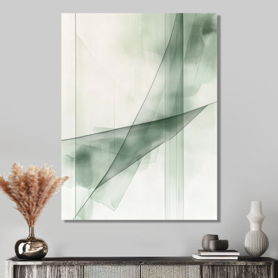 Sage Lines - Abstrait moderne, art mural moderne transitionnel en métal