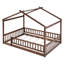 Structure de lit en bois pleine grandeur avec clôture, noyer, pour et les adolescents, fabrication en pin massif, lit de jeu en bois de pin, Sleep One-584315168