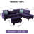 3-piece Linen Sectional Sofa-2007906085-2007906075