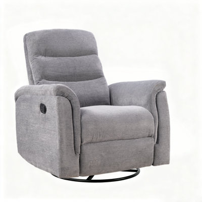 34.6'' Wide Modern and Overstuffed Soft Swivel and Rocker Manual Recliner Chair