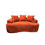 Rouge orange incurvé 65,55 po, coussins à ressorts ensachés, 3 coussins décoratifs, sièges moelleux pour chambre orange, sans assemblage, convient aux petits espaces