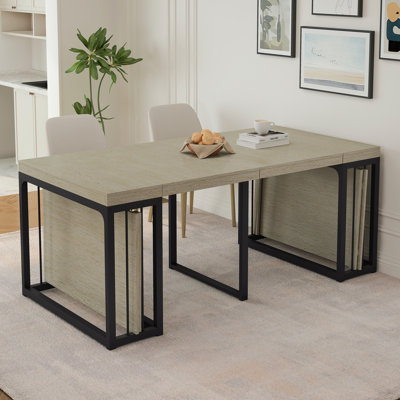 23.62"- 118"Modern Extendable Dining Table,Seats 2-10 People,Space-Saving Wood Dining Table for Kitchen/Dining Room/Living Room,Perfect for Family Gatherings/Parties