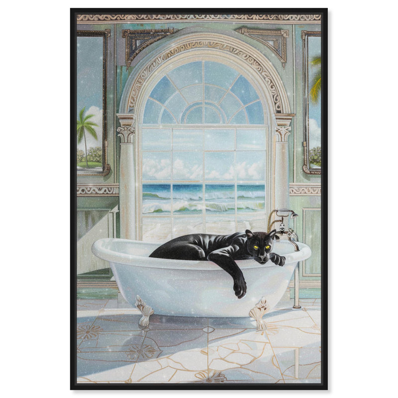 Art de salle de bain Panther Arch, H 16 po x l 11 po x P 1,2 po, Cadre noir