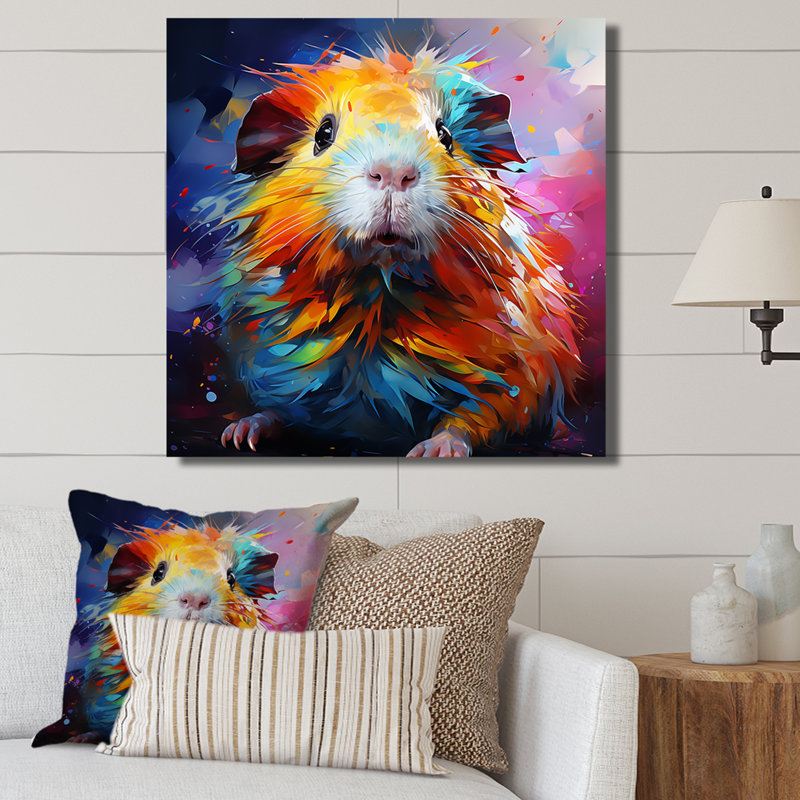 Pop Art, cochon d'Inde 1 - impressions de rongeurs, Toile tendue, H 36 po x l 36 po x P 1,5 po
