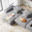 Canapé modulaire surdimensionné 184 po 184 po, canapé 4 places en chenille scintillante avec 6 coussins et aucun assemblage requis-952858111