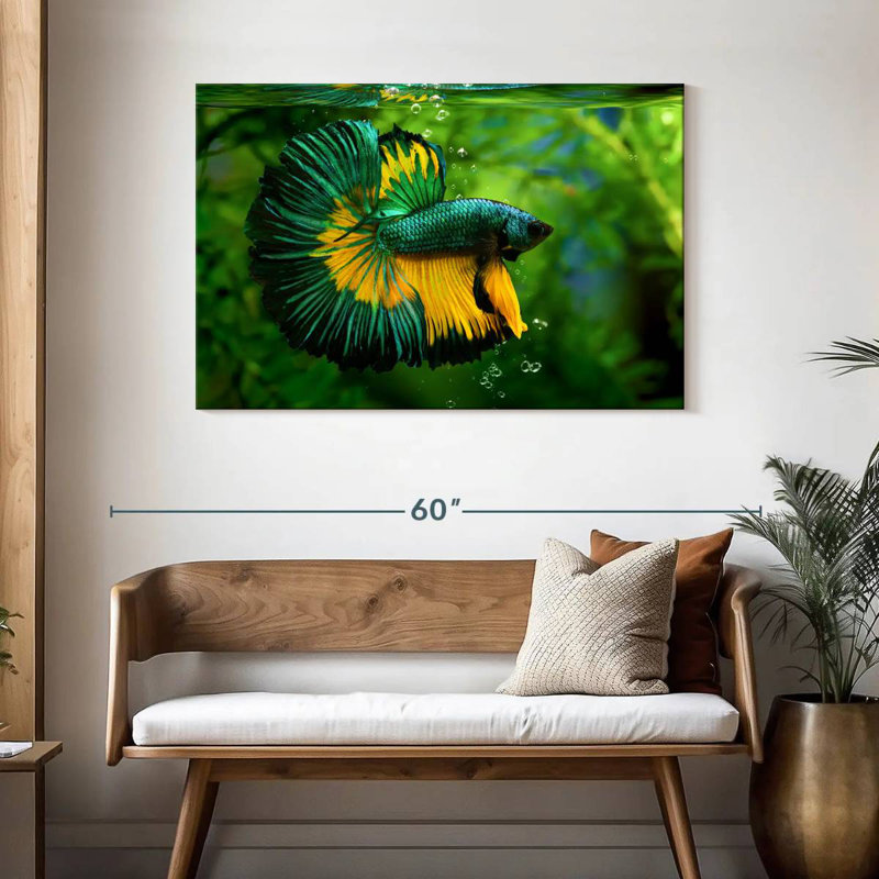 Green Yellow Betta Fish, 30" H x 45" W
