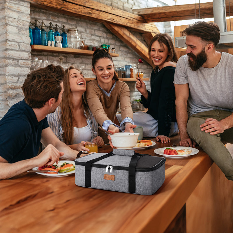 Porte-casseroles à deux étages pour plats chauds ou froids, étui de transport pour casseroles, porte-lasagnes pour les réceptions / pique-niques / grillades, convient aux plats de cuisson de 9 po x 13 po