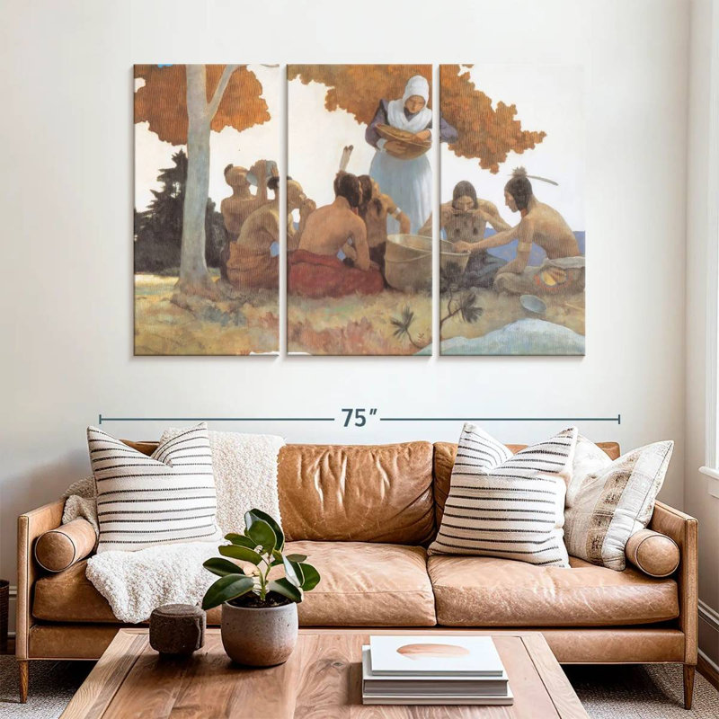 Thanksgiving With Indians, 42" H x 65" W