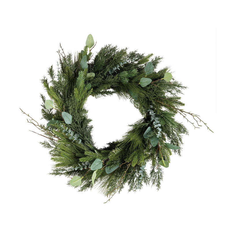 Pine Eucalyptus Wreath with Iron Twigs