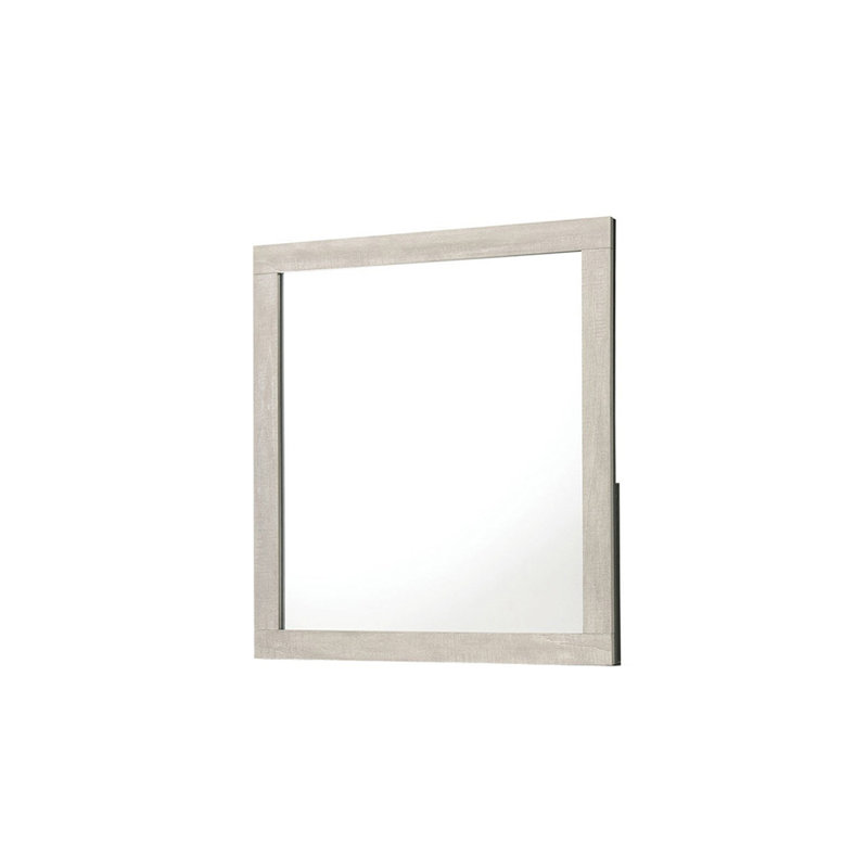 36.1"W Contemporary Mirror, Light Gray