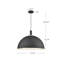Luminaire suspendu en forme de dôme à 1 lumière Archibald-64113582-64125948