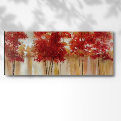 Arbres rouges sur toile