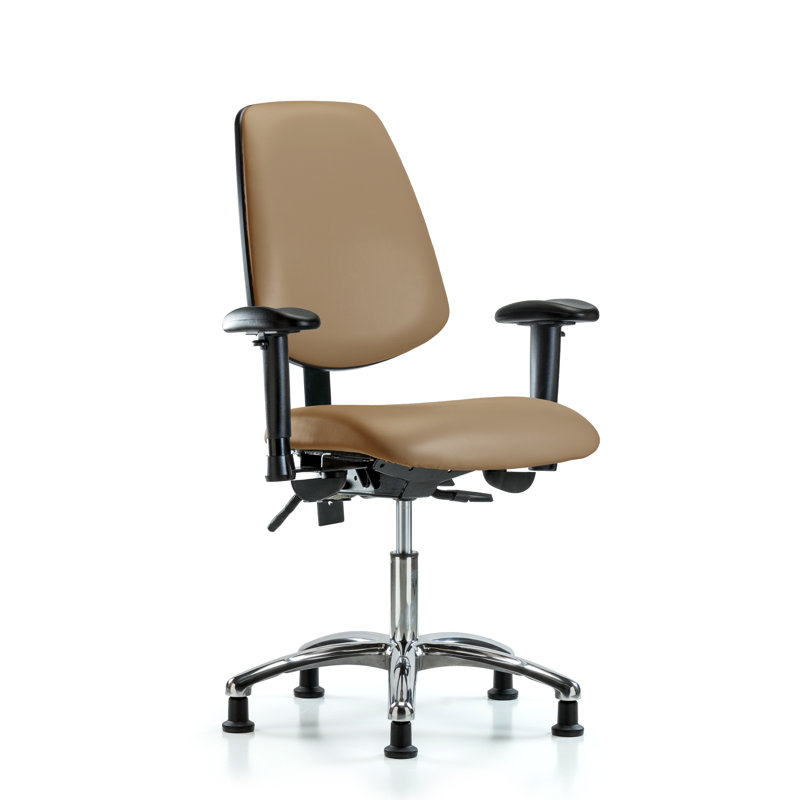 Chaise de travail, Taupe, Roulettes, Non inclinable inclus
