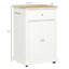 Chariot pour îlot de cuisine roulant, chariot de service portatif avec tiroir, tablette réglable et 2 porte-serviettes, blanc crème, îlot de cuisine