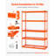 Tablettes de rangement Étagères de garage robustes réglables à 4 niveaux 2400 lb-550891316