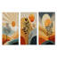 Décoration murale orange et noire Boho Desert Retreat - Abstrait botanique 3 pièces-129075943-129075945