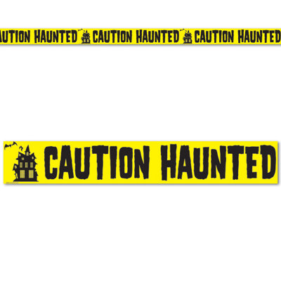 Décorations murales ruban d’avertissement Haunted