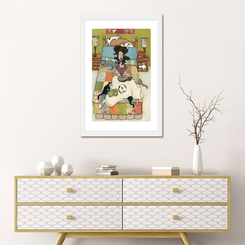 « Rescue kitties » par Jamie Morath-impression, H 24 po x l 16 po x P 1 po, Papier encadré blanc, Blanc