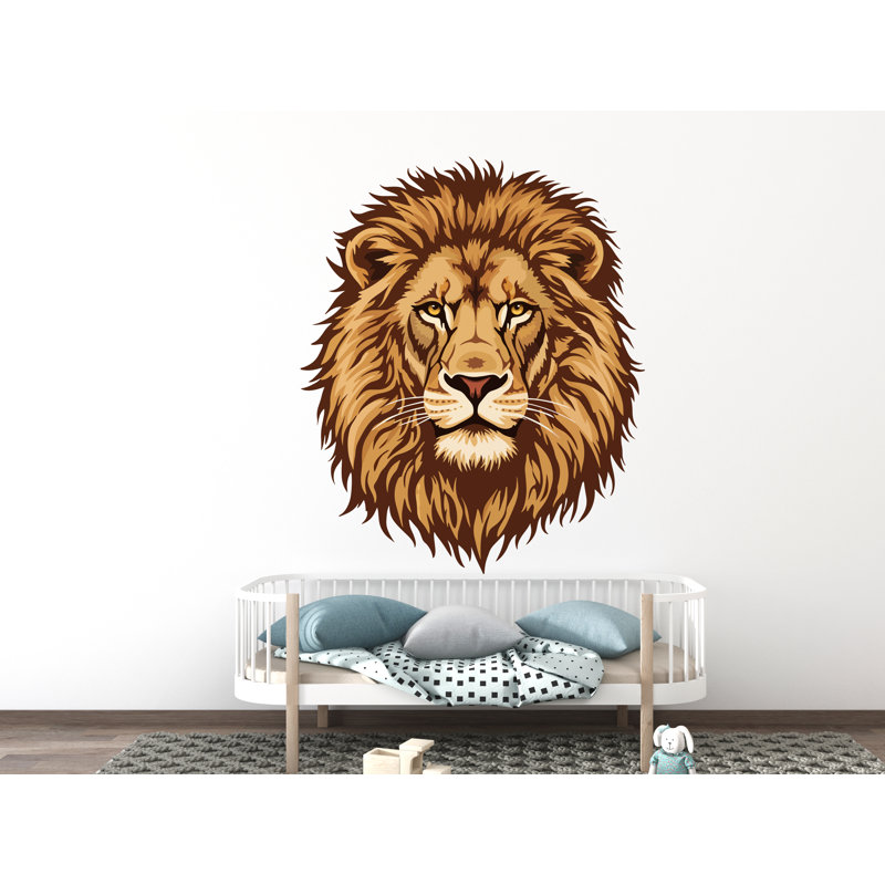 Autocollants muraux lion I Décoration murale animal I Art mural safari I Autocollants muraux de salle de bain animaux amoureux vinyle