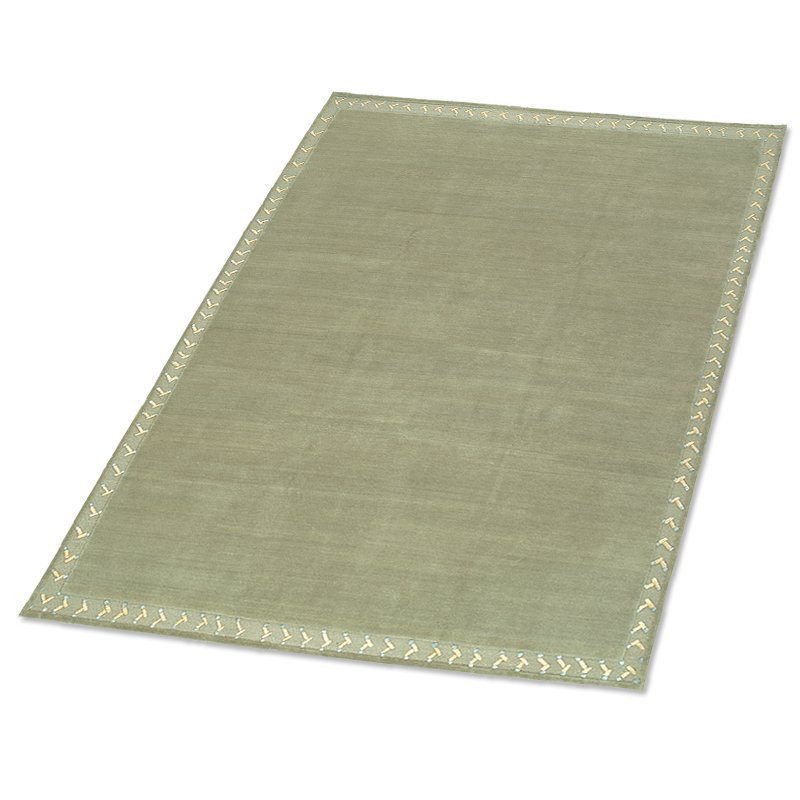 Doodles Wool Oriental Area Rug in Green, Rectangle 6' x 9'