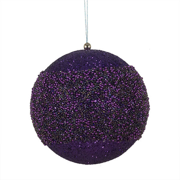 Bauble, 10cm H x 10cm W x 10cm D, Purple