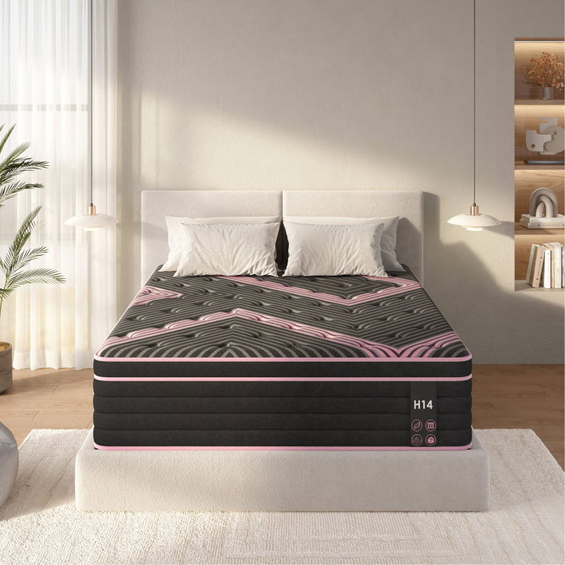 Queen Size Mattress,12 Inch Hybrid Mattress, Individually Pocketed Innerspring, Medium Firm, 12", Queen
