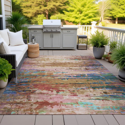 Tapis de sauge Xhevrie intérieur / extérieur lavable à la machine