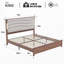 Bed Frame with Upholstered Headboard,with Charging Station and LED Lights-1042005694