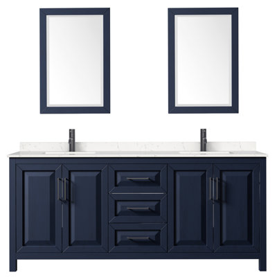 Daria 72" Double Bathroom Vanity Set with Mirror