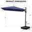 Parasol rectangulaire en porte-à-faux 128 po x 104 po avec base Easy-Move | Mobilité d'une personne-2029993620