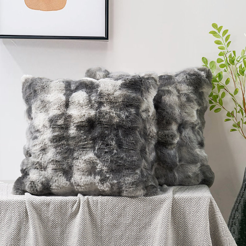 Abstract Black Square Throw Pillow Cover